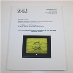 Jack Nicklaus Signed 2002 Masters Flag w/Years Won & Signed Ball - Framed