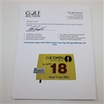 Todd Hamilton Signed 2004 OPEN at Royal Troon Flag with Signed RBS Note JSA ALOA