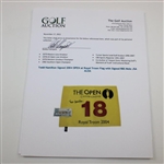 Todd Hamilton Signed 2004 OPEN at Royal Troon Flag with Signed RBS Note JSA ALOA