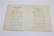 1927 R.M.S. Mauretania St. Andrews Cunard Line Menu with H.G. Hawthorn Cover - 6/9/1927
