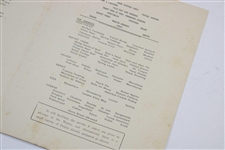 1927 R.M.S. Mauretania St. Andrews Cunard Line Menu with H.G. Hawthorn Cover - 6/9/1927