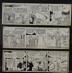 Vintage Golf Art Comic Strip - 11 Strips - Framed