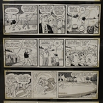 Vintage Golf Art Comic Strip - 11 Strips - Framed