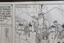 Vintage Golf Art Comic Strip - 11 Strips - Framed