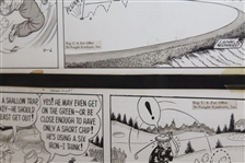 Vintage Golf Art Comic Strip - 11 Strips - Framed