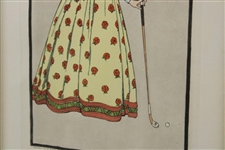 Golfer Lady P. Tricmaras '1840' Illustration - Framed