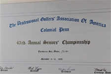 Arnold Palmer & Field (143) Signed 1981 Senior PGA of America List - Framed JSA ALOA