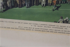 Bobby Jones Putting on the 18th Green St. Andrews 1930 Print - Framed