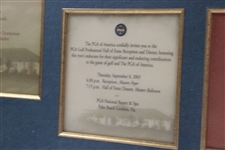 The PGA Golf Professional Hall of Fame Inaugural Ceremony Items - Framed