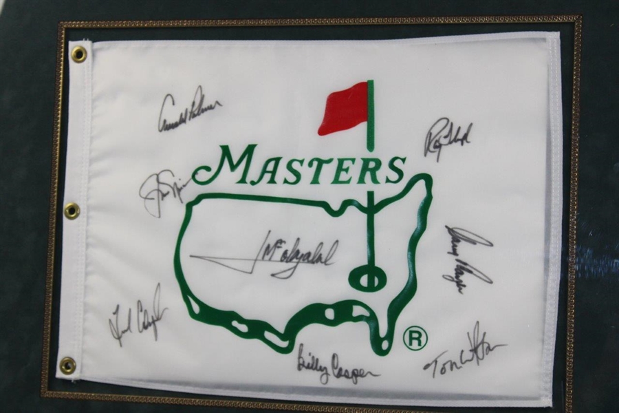 Eight (8) Masters Champs Signed 1990's Masters White Flag Nicklaus Palmer Player + JSA ALOA
