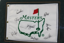 Eight (8) Masters Champs Signed 1990's Masters White Flag Nicklaus Palmer Player + JSA ALOA