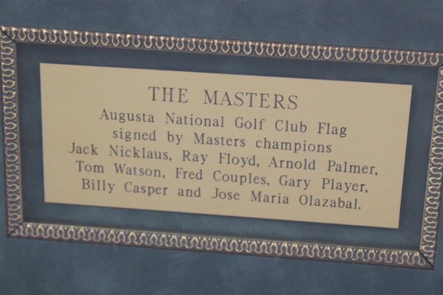 Eight (8) Masters Champs Signed 1990's Masters White Flag Nicklaus Palmer Player + JSA ALOA