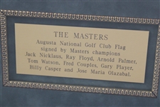 Eight (8) Masters Champs Signed 1990's Masters White Flag Nicklaus Palmer Player + JSA ALOA