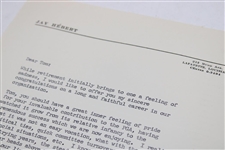 Jay Hebert Signed Letter to PGA Ex. Dir. Tom Crane on Pers. Letterhead JSA ALOA