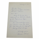 Herman Keiser Signed Letter to PGA Ex. Dir. Tom Crane on Pers. Letterhead - 2/9/1965 JSA ALOA