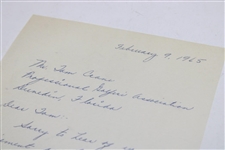 Herman Keiser Signed Letter to PGA Ex. Dir. Tom Crane on Pers. Letterhead - 2/9/1965 JSA ALOA
