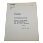 Chick Harbert Signed Letter to PGA Ex. Dir. Tom Crane on Pers. Letterhead - 1/29/1965 JSA ALOA