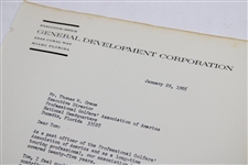 Chick Harbert Signed Letter to PGA Ex. Dir. Tom Crane on Pers. Letterhead - 1/29/1965 JSA ALOA