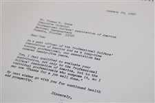 Chick Harbert Signed Letter to PGA Ex. Dir. Tom Crane on Pers. Letterhead - 1/29/1965 JSA ALOA