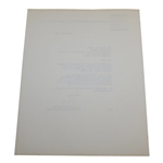 Chick Harbert Signed Letter to PGA Ex. Dir. Tom Crane on Pers. Letterhead - 1/29/1965 JSA ALOA