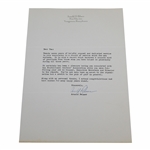 Arnold Palmer Signed Letter to PGA Ex. Dir. Tom Crane on Pers. Letterhead - JSA ALOA
