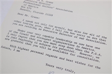 Bobby Nichols Signed Letter to PGA Ex. Dir. Tom Crane on Pers. Letterhead - 1/25/1965 JSA ALOA