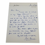 Jim Ferrier Signed Letter to PGA Ex. Dir. Tom Crane on Pers. Letterhead - 1/26/1965 JSA ALOA