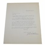 Jock Hutchinson Signed Letter to PGA Ex. Dir. Tom Crane on Pers. Letterhead - 1/25/1965 JSA ALOA