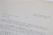 Jock Hutchinson Signed Letter to PGA Ex. Dir. Tom Crane on Pers. Letterhead - 1/25/1965 JSA ALOA