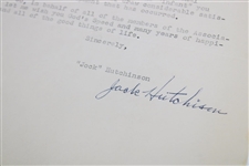 Jock Hutchinson Signed Letter to PGA Ex. Dir. Tom Crane on Pers. Letterhead - 1/25/1965 JSA ALOA