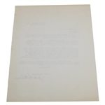 Jock Hutchinson Signed Letter to PGA Ex. Dir. Tom Crane on Pers. Letterhead - 1/25/1965 JSA ALOA