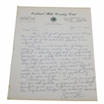 Al Watrous Signed Letter to PGA Ex. Dir. Tom Crane on Pers. Letterhead - 1/26/1965 JSA ALOA