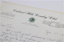 Al Watrous Signed Letter to PGA Ex. Dir. Tom Crane on Pers. Letterhead - 1/26/1965 JSA ALOA