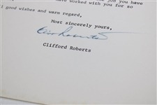 Clifford Roberts Signed Letter to PGA Ex. Dir. Tom Crane on Pers. Letterhead - 1/20/1965 JSA ALOA