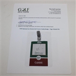 1999 National Car Rental Golf Classic Caddy Badge - Tiger Woods Win