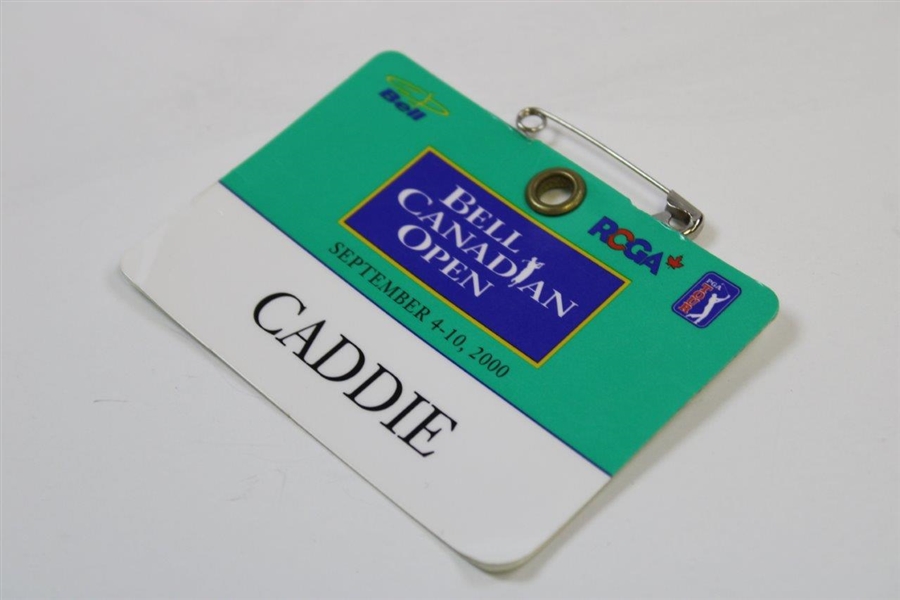 2000 Bell Canadian Open Caddy Badge - Tiger Woods Win & Famous Bunker Shot