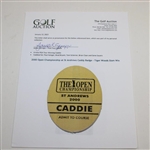 2000 Open Championship at St Andrews Caddy Badge - Tiger Woods Slam Win