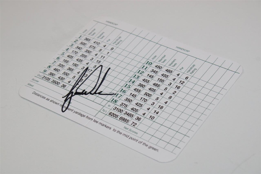 Tiger Woods Signed Augusta National Scorecard - Circa 2001 JSA Full #YY12127