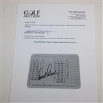 Arnold Palmer Signed Augusta National Scorecard JSA ALOA