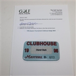 1996 Masters Tournament Clubhouse Badge #603