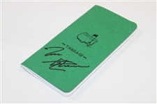 Tom Scherrer Signed 2001 Masters Yardage Book - Tiger Woods Win