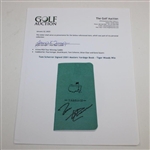 Tom Scherrer Signed 2001 Masters Yardage Book - Tiger Woods Win