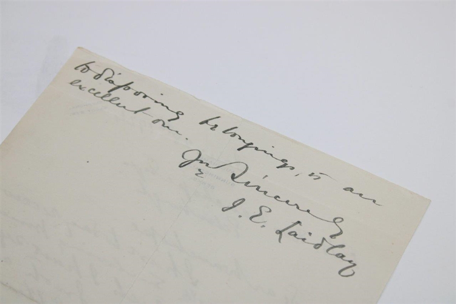 John E. Laidlay Signed Handwritten Letter - 1/28/24 JSA ALOA