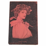 1907 Golf Girl Illustrated Postcard by D. Hillson