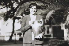 1931 Maureen Orcutt Original Associated Press Photo with Trophy