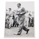 Walter Hagen Mid Swing Black and White Photo with Backside Notations