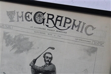 1890 The Graphic Illustrated 'Balfour Playing at Hayling Island' Newspaper - May 3rd - Framed