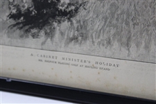 1890 The Graphic Illustrated 'Balfour Playing at Hayling Island' Newspaper - May 3rd - Framed
