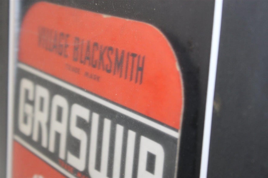 Vintage Village Blacksmith 'Use Like A Golf Club' Graswip Advertising Broadside - Framed