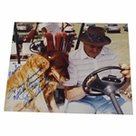 Sam Snead Signed Meister Golden Retriever in Golf Cart Personalized 8x10 Photo JSA ALOA